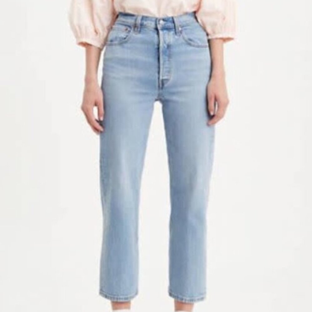 Levis Premium Ribcage Straight Ankle Jeans 26 X 27 Levi's Light Wash Tango Light